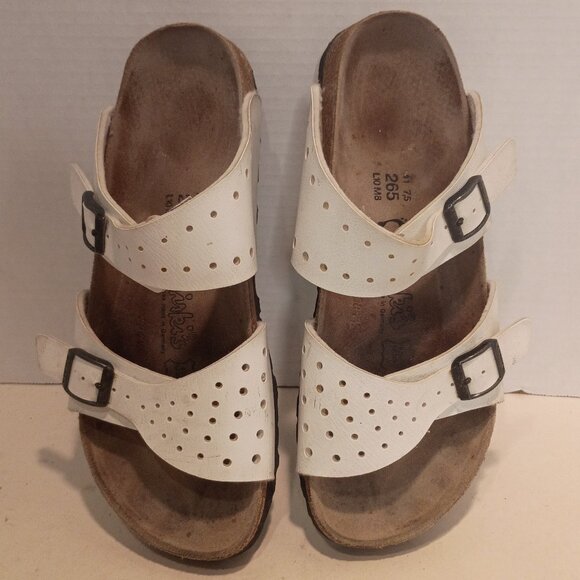 Birkenstock BIRKIS 265 Sz 41/L10-M8 Freeport Double Strap White Leather Sandal - Picture 3 of 9